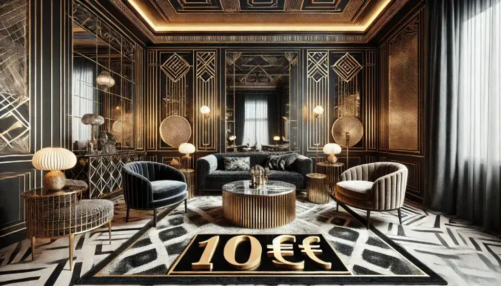dekoracje lata 20 kolory złoto czerń art deco