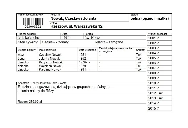 protok&oacute;ł przedślubny kancelaria parafialna
