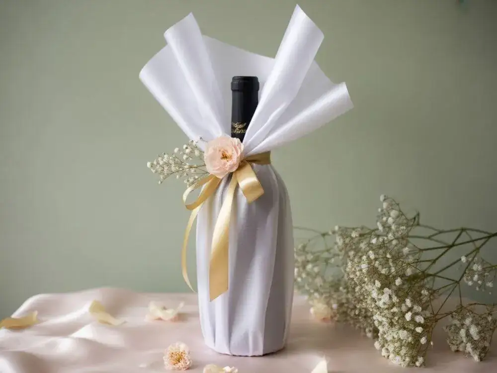 kreatywne opakowania na wino DIY wesele