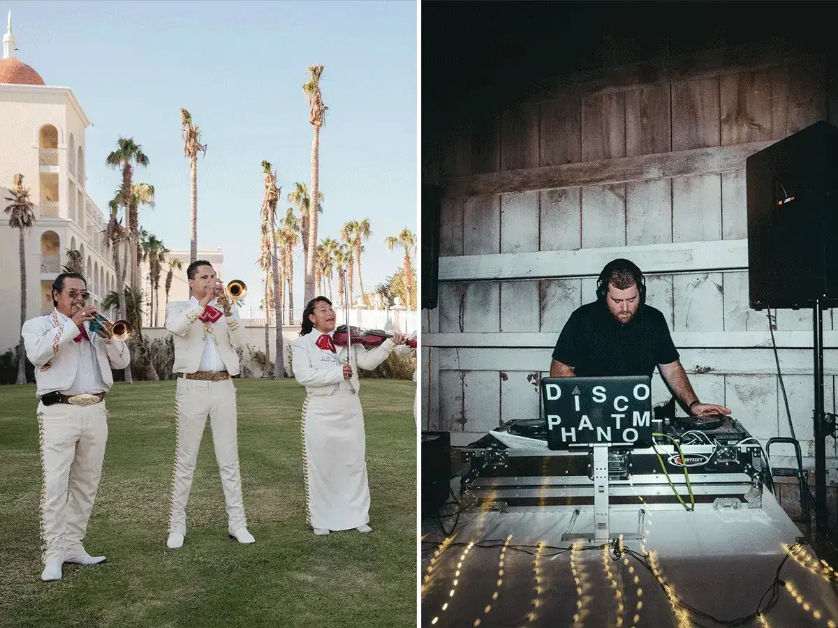 Mariachi gra na weselu, a DJ przygotowuje się do imprezy. Różnorodna muzyka na wesele dla każdego.